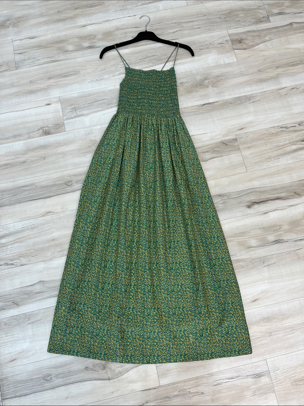 Trovata Green Floral Smocked Maxi Dress